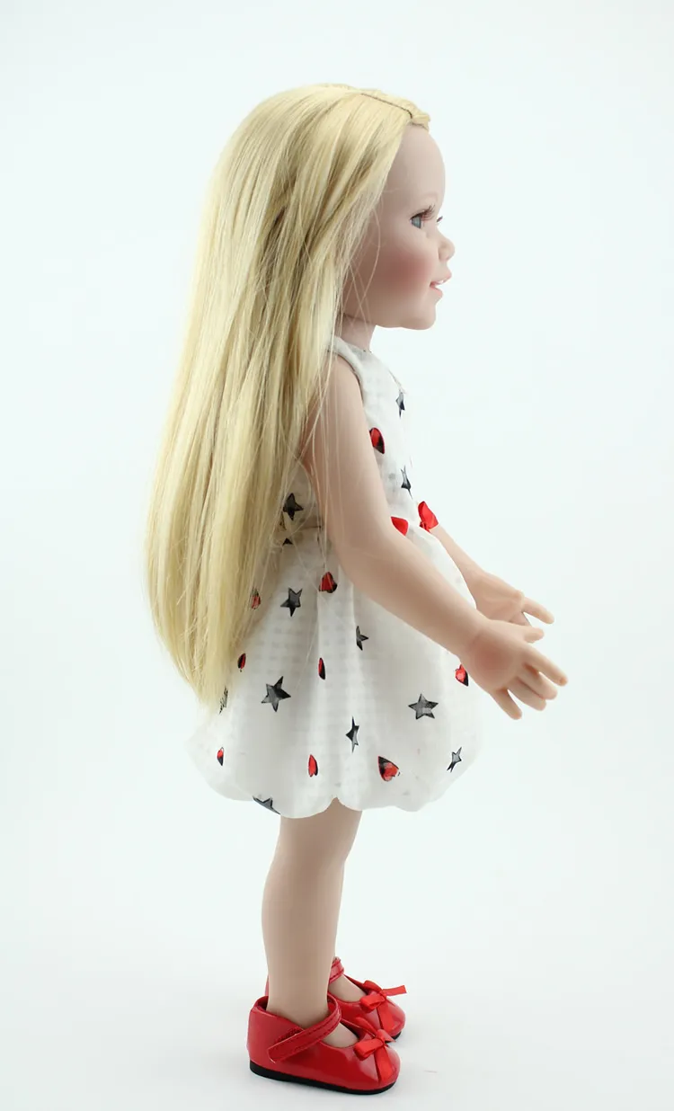 45cm / 18 인치 미국 소녀 인형 수제 부드러운 플라스틱 다시 태어난 아기 장난감 인형 아이의 선물에 대 한