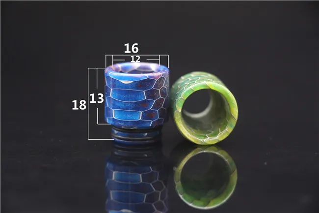 3 Styles Snake Skin Pattern 510 810 Thread Epoxy Resin Drip Tips Wide Bore Mouthpiece for TFV8 Prince Kennedy 528 v15 TFV8 Baby7550993