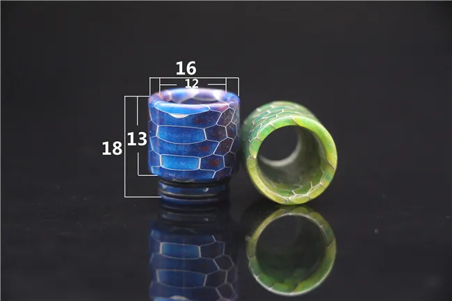 3 stijlen Snake Skin Patroon 510 810 Draad Epoxyhars Drip Tips Brede Boring Mondstuk voor TFV8 Prince Kennedy 528 v1.5 TFV8 Baby