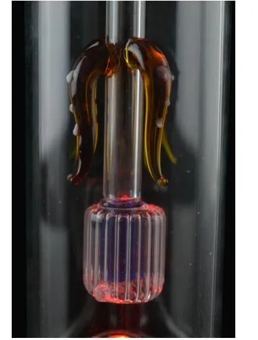 Nieuwe glanzende bong inline perc glazen waterpijp honingraat bong 10 mm asvangers bong vortex honingraat glanzende olieligingen water rookpijpen