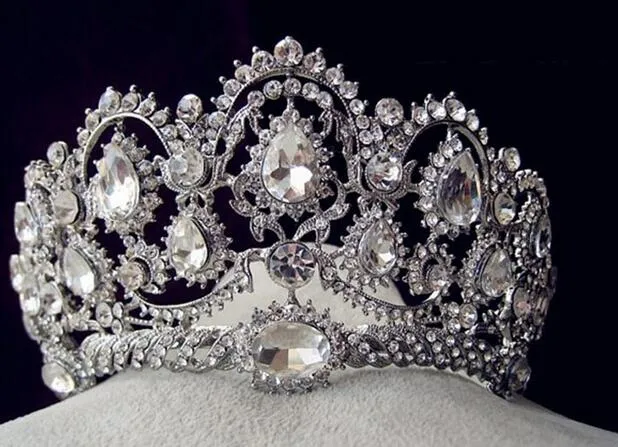 Cristalli con perline scintillanti Corone nuziali nuovo Velo di cristallo da sposa Tiara Corona Accessori capelli Fascia capelli Festa nuziale Tiara HT1335385764