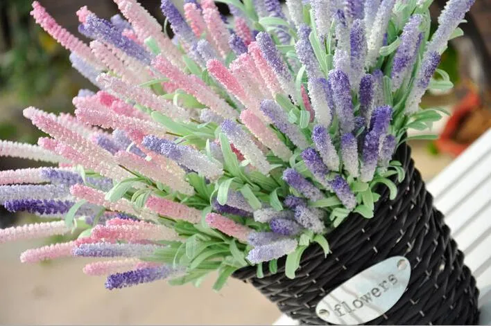 Bouquet di fiori di simulazione di simulazione di fascia alta europea 12 fiori secchi di lavanda fiori artificiali piante artificiali G1224