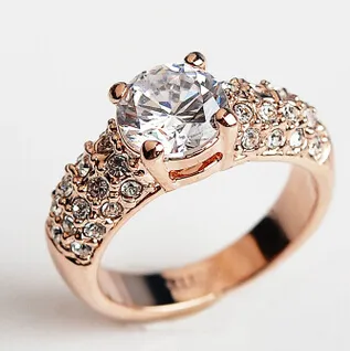 Zirconia diamantkvinnor ring guldfärg silver färg bra kvalitet vackra smycken bröllop mode party ringar