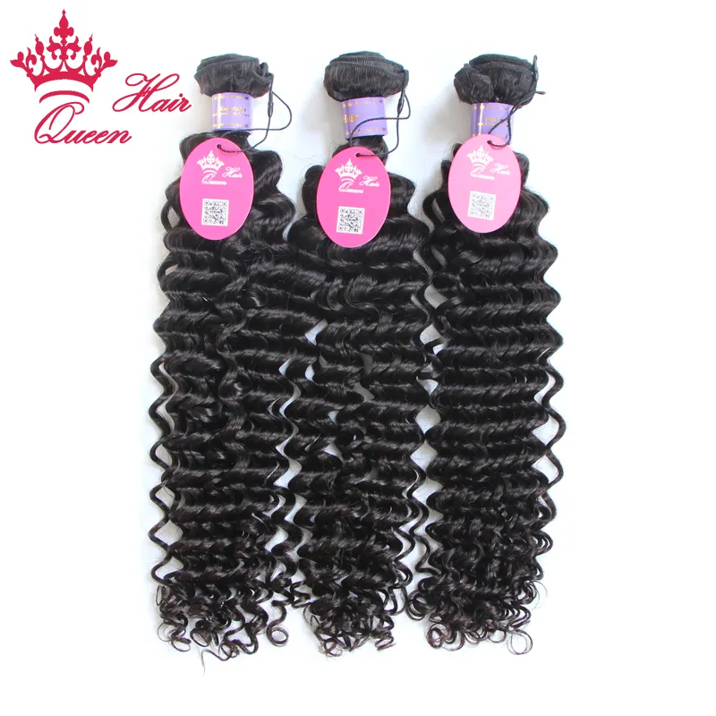 Queen Hair Virgin Maleisische Deep Wave Virgin Hair Extensions Maleisische krullend maagdelijk haar 2 stks 8quot28quot100gstuk 1B4636455