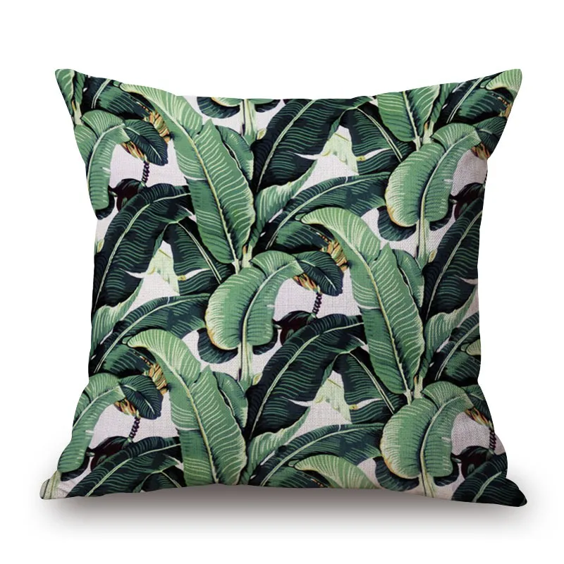 capa de almofada de folha verde tropical folhas cojines país ALMOFADA caso floresta descanso de lance para Almofadas de plantas cadeira do sofá de banana