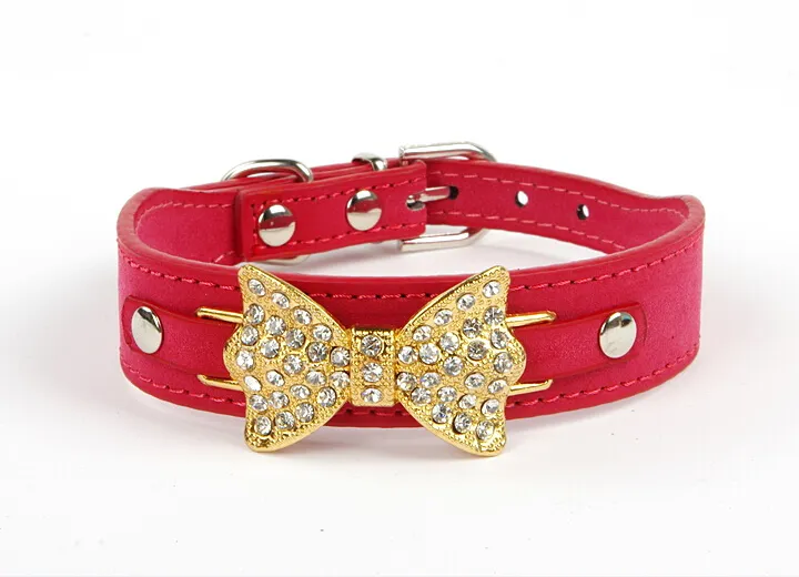 Dog Collar Bling Personalized Pet Dog Collars with Buckle Puppy Cat Necklace Rhinestone Letters Charms G1015