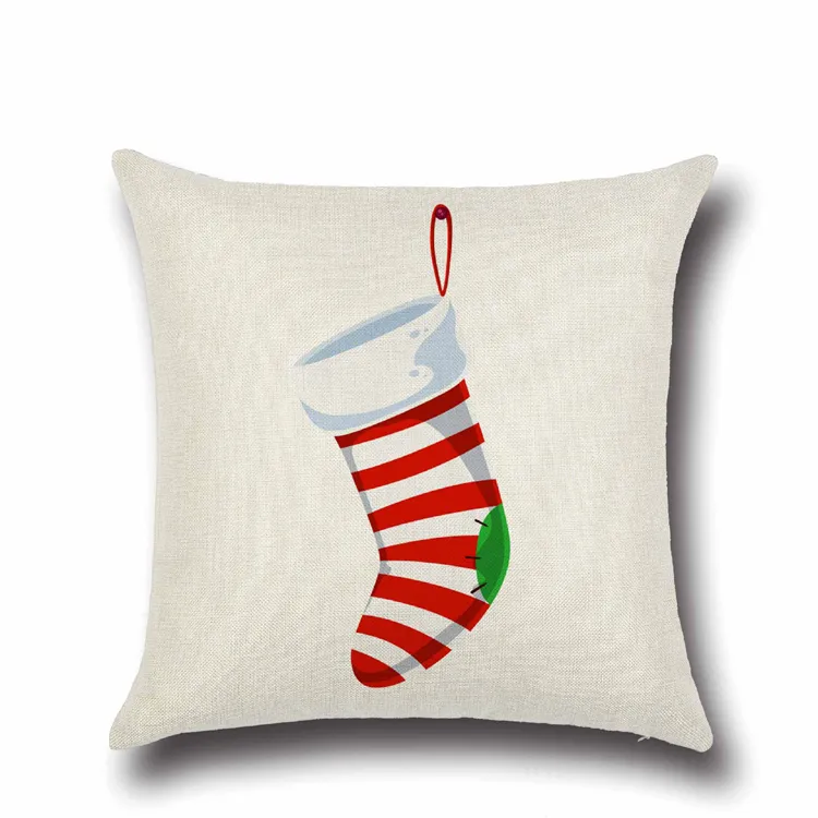 Hot Desenhos Animados de Natal Meia Impressão Fronhas XMAS Gfit Casa Sofá Decorativo Fronha Kids Presente YLCM