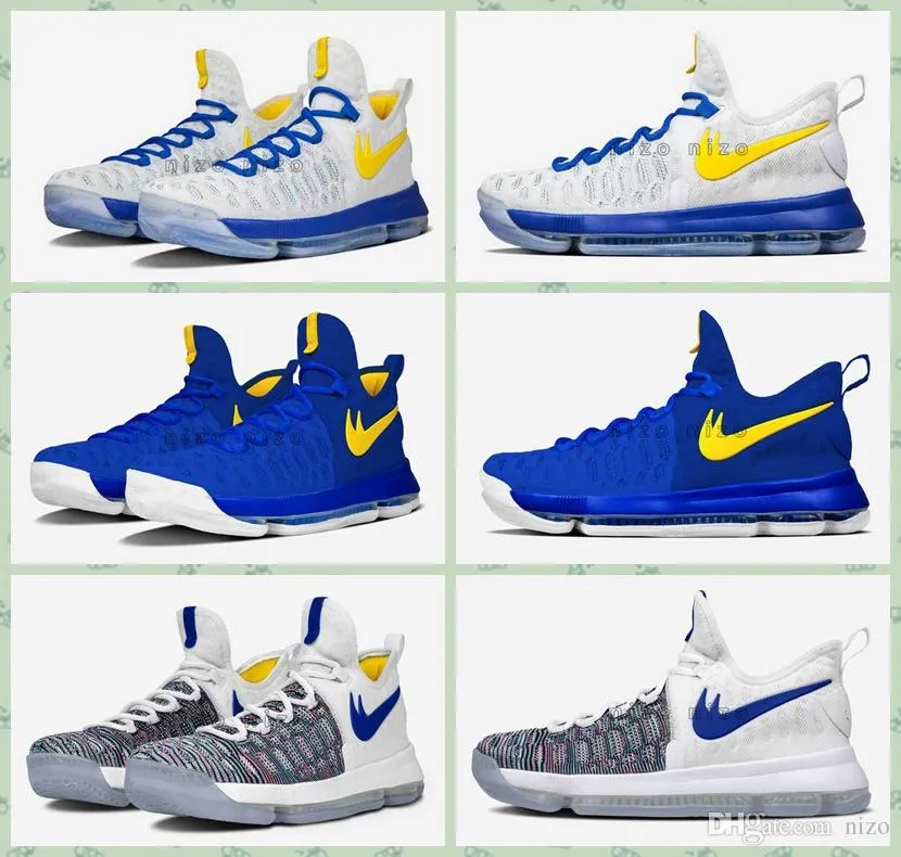 compilar Espectador freno 2016 Kevin Durant 9 zapatos de baloncesto KD 9 zapatos para hombre  Guerreros lejos azul blanco