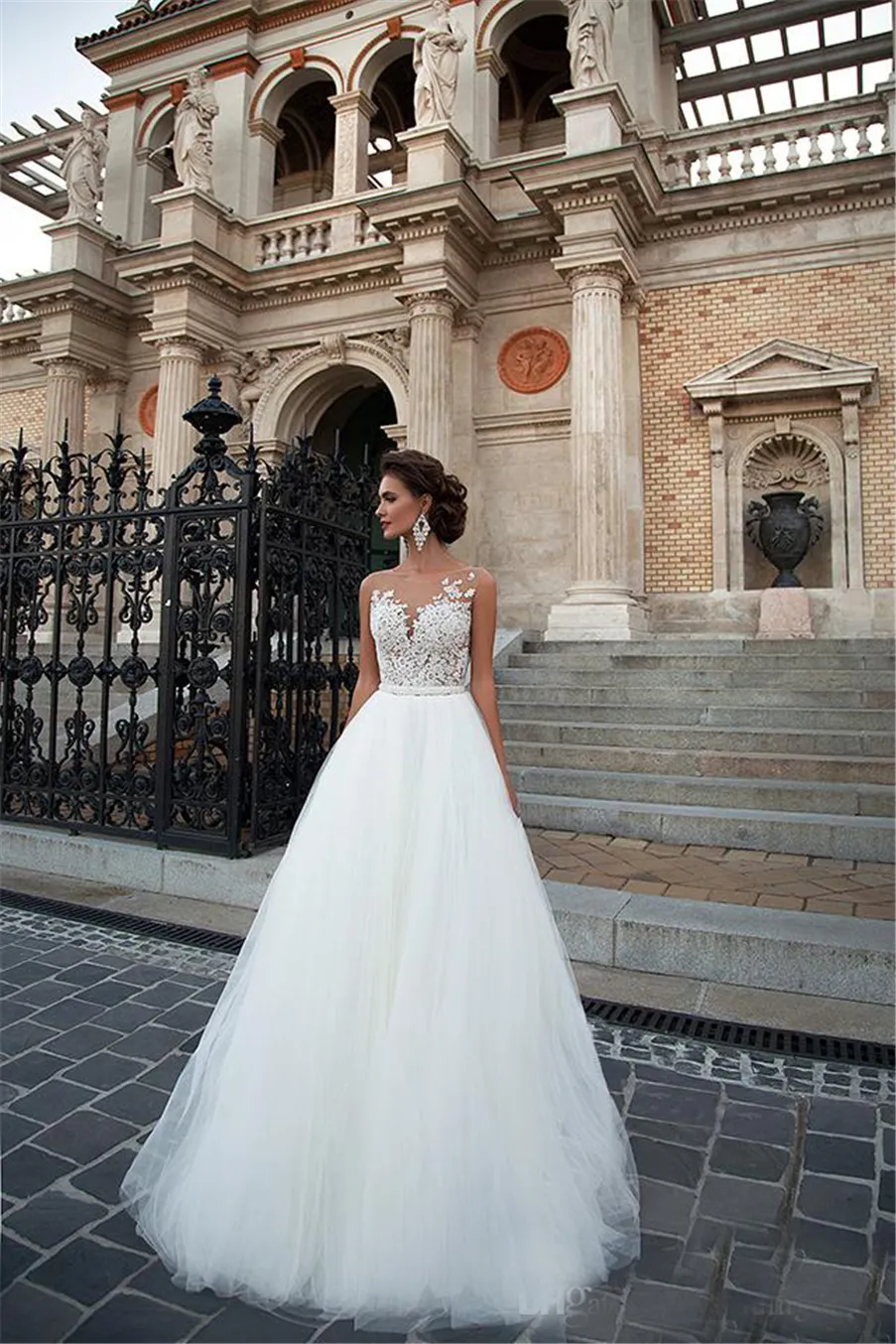Elegant A-Line Lace Wedding Dress - Vintage Inspired, Sexy Scoop Neck. Shop  Now! from Dhgate A-Line Wedding Dresses - price 90.86