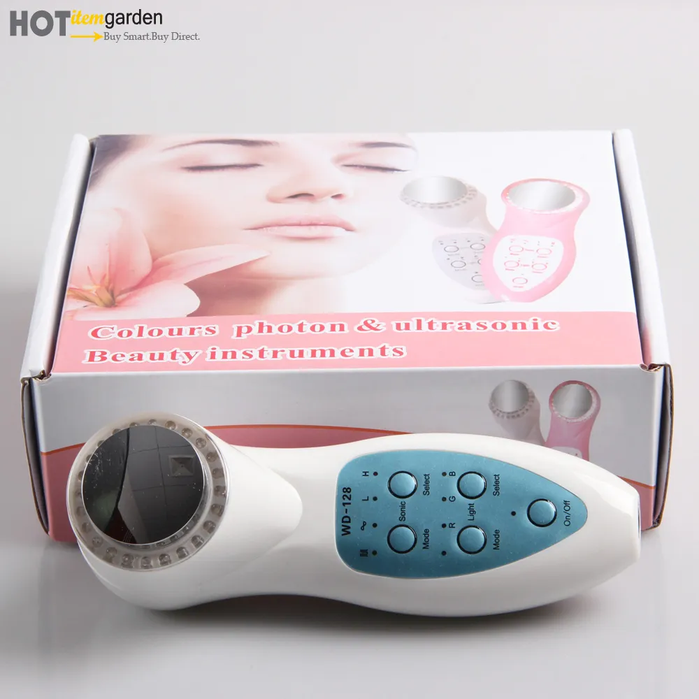 7 LED Photon 3MHz Ultrasound Anti-Aging Beauty Device Facial Care Wrinkles Remove Firming Lifting Beauty Massager