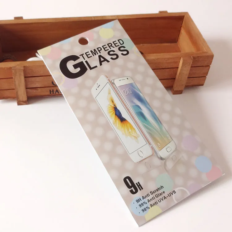 300 stks Gehard Glas Screen Protector Lege Retail Pakket Box Kleurrijke Papier Verpakking voor iPhone 6 6 PLUS 7 7Plus met gratis verzending