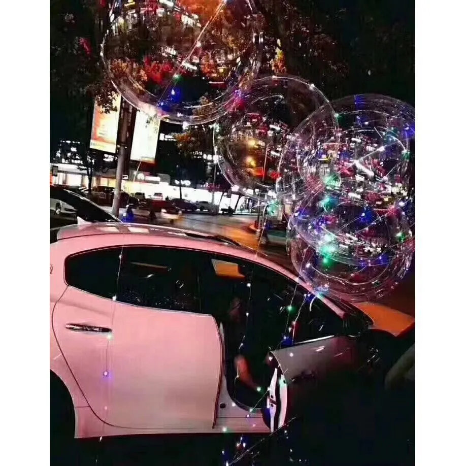 New Bobo Ball Wave LED LID LINE LING Balloon Light مع بطارية لعيد الميلاد حفل زفاف حفل زفاف المنزل دائري