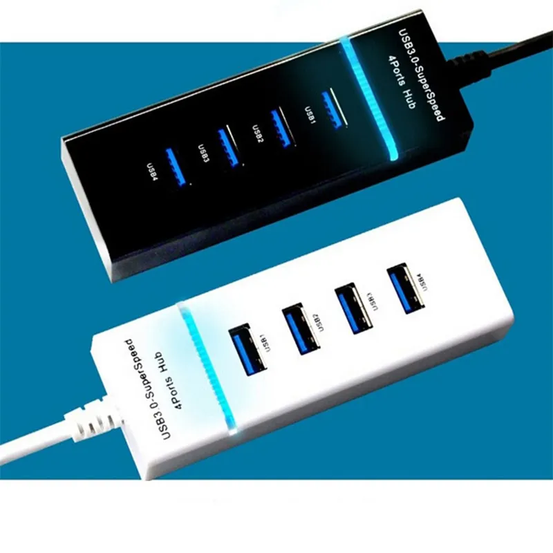 5Gbps 4 portar USB Hub 3.0 High Speed ​​Splitter Adapter Hubs för bärbara datorer PC-datorer Accessoarer