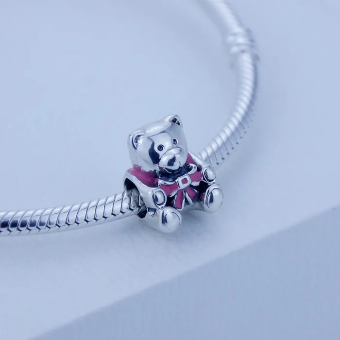 Nowy 925 Sterling Biżuteria Silver Floating Locket Charm Fit dla Pandora Bransoletka DIY Niedźwiedź Biżuteria Urok Dla Kobiet Biżuteria Fine Jewelry