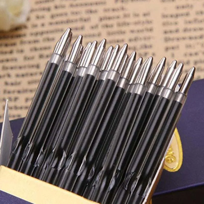 100 шт./лот 0.7 мм шариковая ручка пополнения подходит для выдвижная ручка черный/BlueRed чернила высокое качество написания пера заправки стационарные