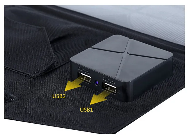 Tragbares 14-W-USB-Solarladegerät für Mobiltelefone + Solarpanel + faltbare USB-Ladegerät-Brieftaschentasche