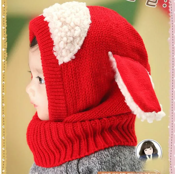 Winter Baby Hat and Scarf Joint With Crochet yarn Knitt Caps for Infant Boys Girls Children Newborn Fashion Kids Neck Warmer yarn beanie