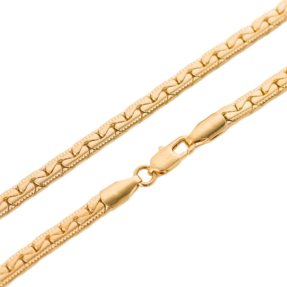 Collana di coppia placcata oro 18 carati modello pitone selvaggio africano popolare collana regalo all'ingrosso con collana di osso di serpente in rilievo in oro