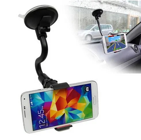 Car Mount,Long Arm Universal Windshield Dashboard Cell Phone Car Holder with Strong Suction Cup and X Clamp for iPhone 6 6sDB-020