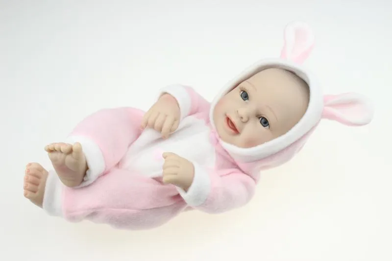 Handgjorda 10 tums Mini Reborn Baby Doll Full Silikon Baby Toy Collection Doll Reborn Populär Princess Girl Så Clever