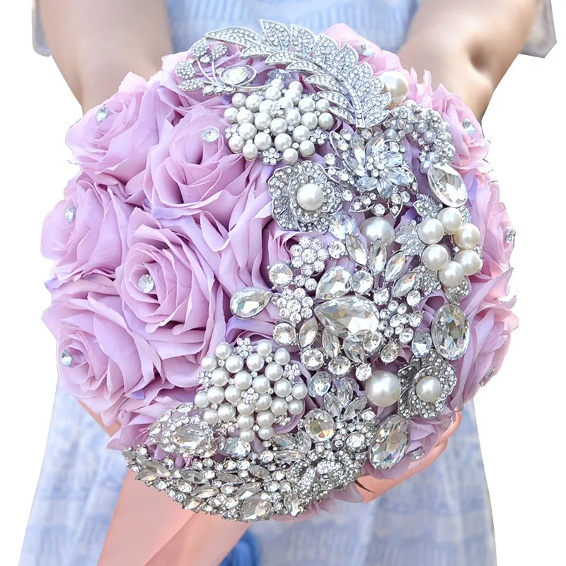 Modabelle WhiteivoryRedPurplepink Crystal Bouquet Bouchet de Mariage Blanc Bride Boudquet for Brides6054093