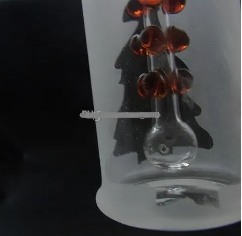 Tubos de vidro Borbulhador de vidro Equipamento de vidro para óleo de vidro Bongos de vidro Árvore de Natal dupla transparente JH052-Red ball