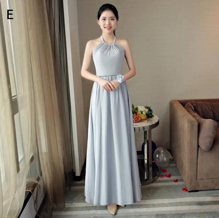 5 Styles Modest Custom Made Chiffon Bridesmaid Dresses Floor Length Square Arabic Wedding Guest Dresses National Waist Maid Of Honor Gowns