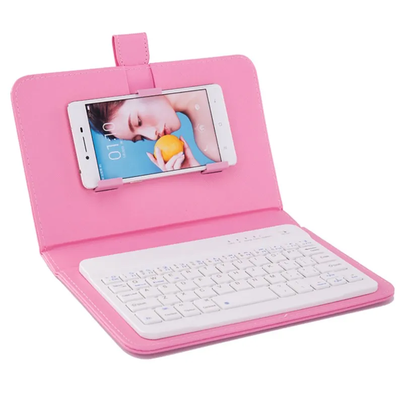 Capa de telefone com teclado Bluetooth para iPhone 6 6S Capa de couro com teclado sem fio para Lenovo Samsung Huawei Xiaomi ZTE Sony HTC3739685