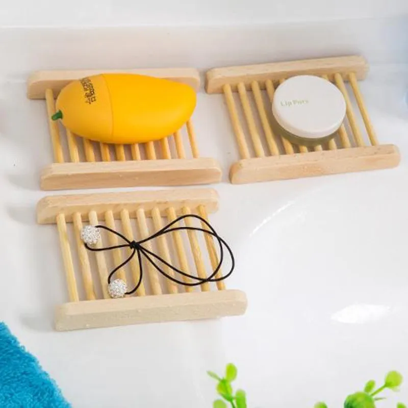 Natural Bamboo Wooden Soap Dish Wooden Soap Tray Holder Storage Soap Rack Plate Box Container for Bath Shower Bathroom