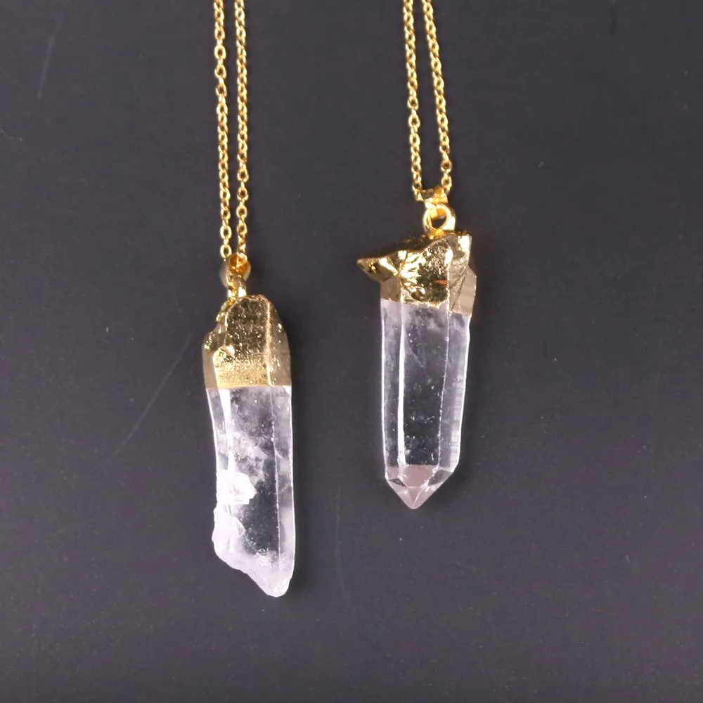 Natural Stone Pendant Necklace Small Rock Quartz Pendulum Amethysts  Citrines Fluorite Pink Crystal Necklace for Women Healing - AliExpress