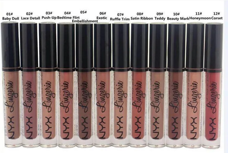Nova Nyx Lingerie Lingerie Batom Líquido Labelo Labelo Brilho De Longa  Duração Lipsticks Lip Gloss 4,5ml 12 Cores De $4,78