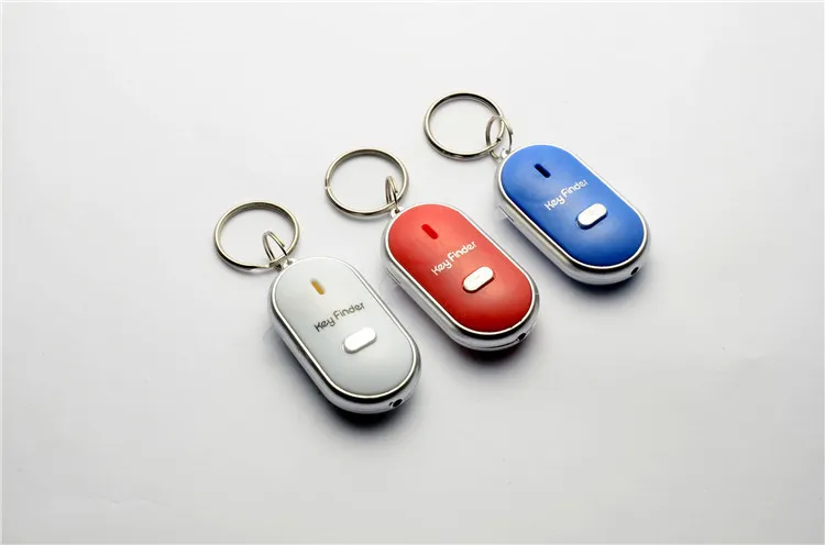 Mini LED Whistle Anti Lost Key Finder Alarm Control Control Tracker Smart Flashing Flashing Remote Locator Keychain Tracer Anti-Local Whistle Urządzenia