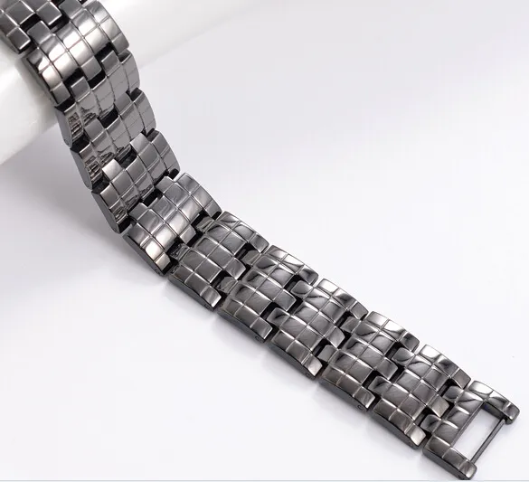 Fashion jewelry Titanium Steel health care magnetic therapy link chain bracelet black plated men's healthy positive energy bracelets Germanium Magnet 4 in 1 bio