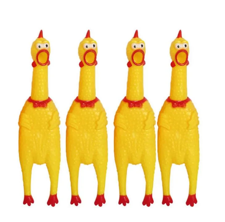 31x7 cm mignon jaune strident poulet forme son jouet pour animaux de compagnie chien chat non toxique caoutchouc jouets à mâcher drôle festival bébé jouets sonores