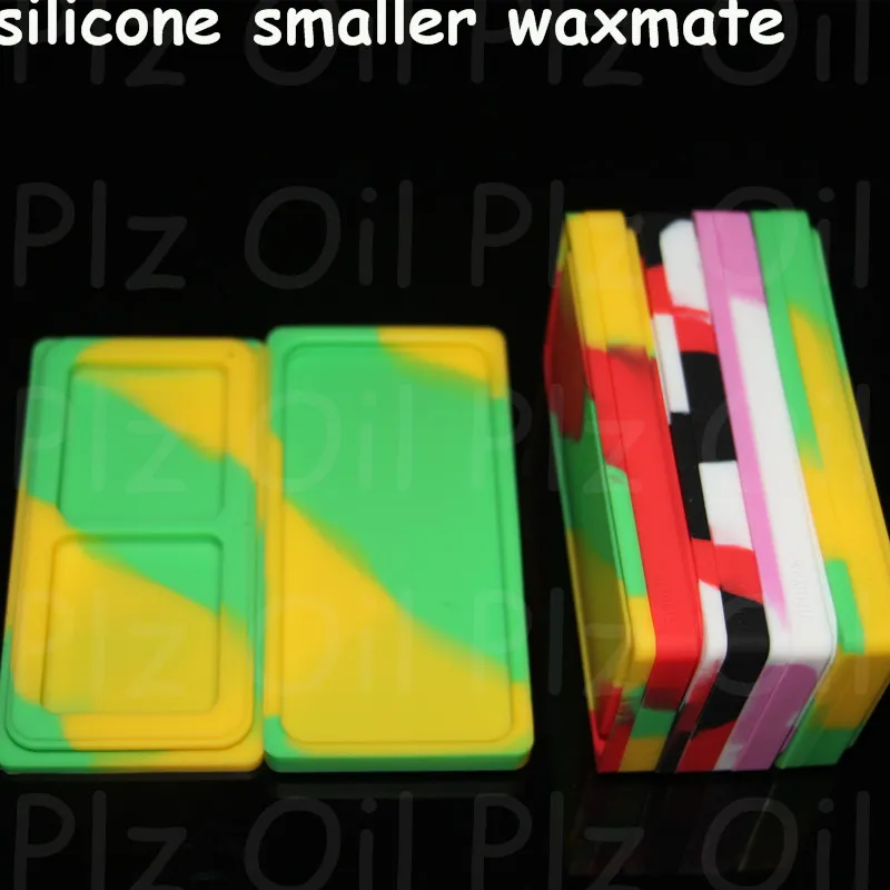 boxes Small Waxmate Containers Silicone Rubber Silicon Storage Square Shape Wax Jars Dab Tool Dabber Oil Holder for Vaporizer Ecig Dry Herb