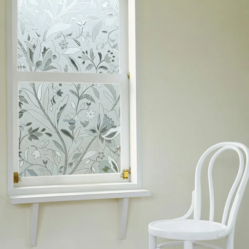 Nuovo 45 * 100 cm UV Proof Static Cling Frosted Stained Flower Glass Window Film Sticker Privacy Home Decor