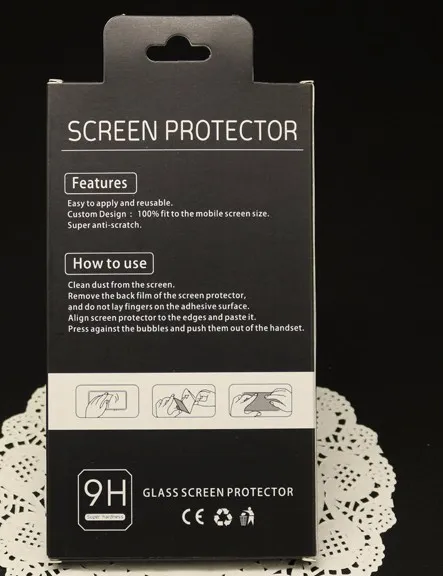 300 pièces emballage en gros avec logo imprimé pour film de protection d'écran en verre trempé 0.3mm pour ZTE chapelle Z831 pour Lg v20