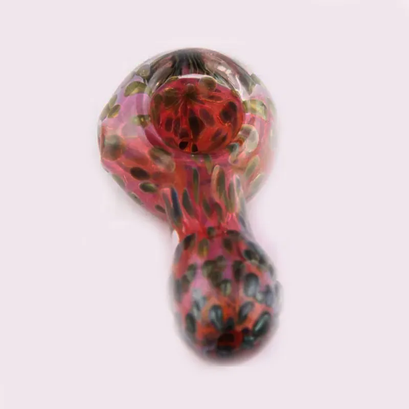 Gold fumed Craft Glass Hand Pipes Mini Style Smoking Pipe Tobacco Burner Beautiful Design Portable Dabber Rig