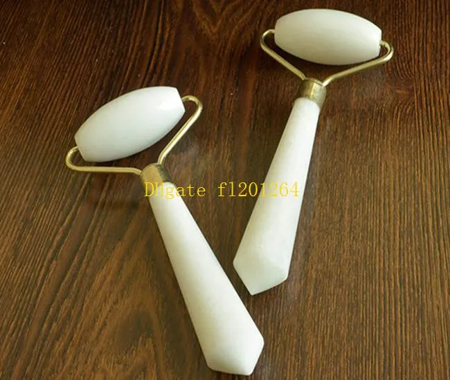 Wholesale Facial Relaxation Slimming Tool White Natural Jade Roller Massager For Face jade massage stone