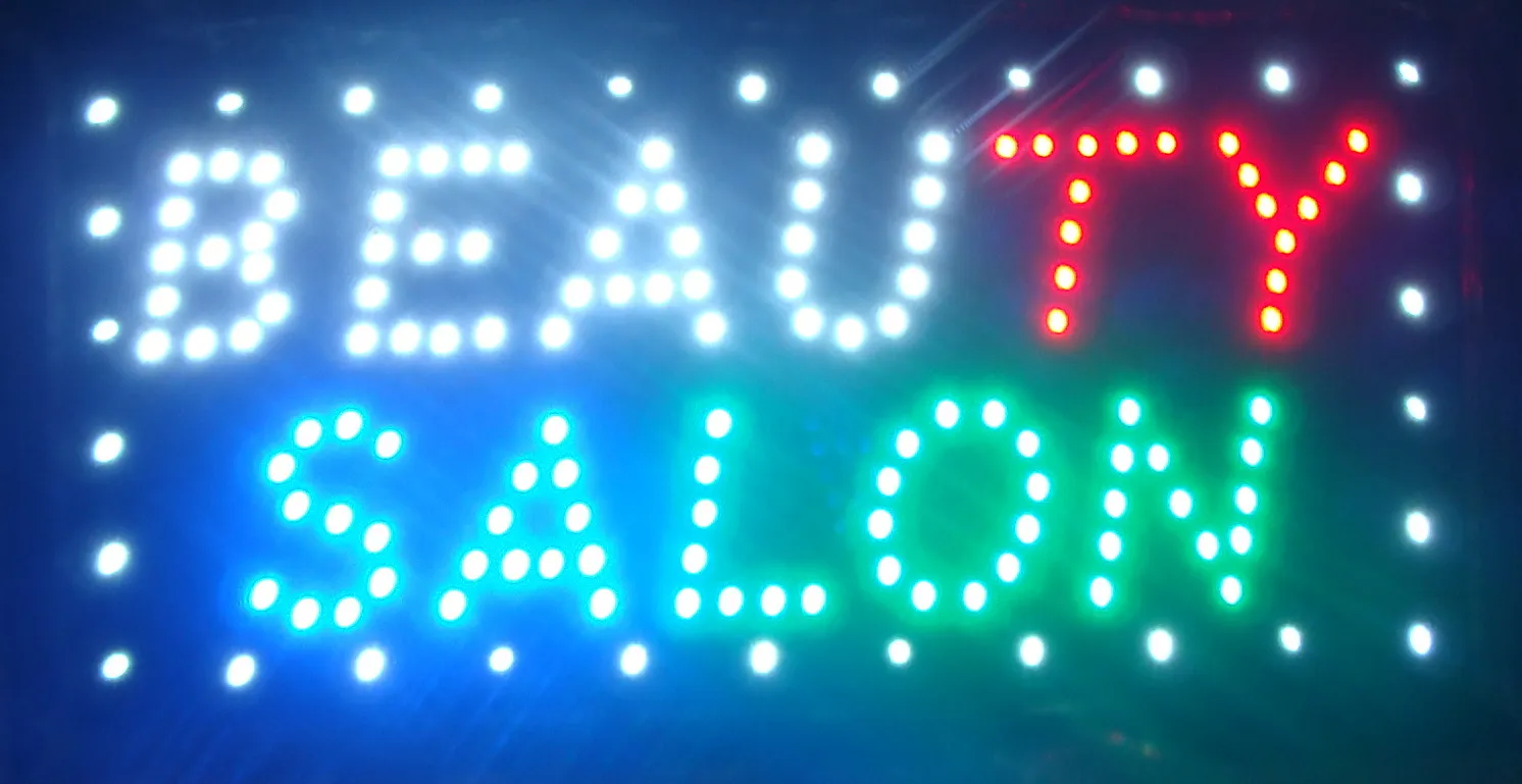 Ultra parlak led güzellik salonu işareti billboard led neon işık animasyonlu elektronik animasyonlu led burcu 10 * 19 inç kapalı