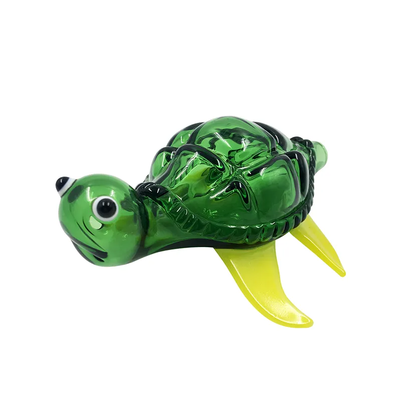 5.2 inch big green glass hand pipe yellow of the foot tobacco glass pipe for smoking use glass hand pipe