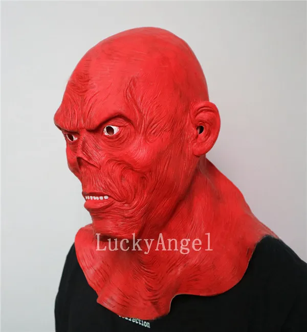 Whlosale Halloween Devil Red Skull Masker Horro Volledige Hoofd Ghost Masker Latex Movie Monster Masker Halloween Cosplay Haunted House Props Supply