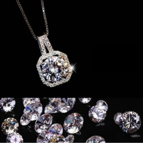 Qings Collana Birthstone per Donna Collana Ciondolo Rotondo in Argento Sterling 925 con CZ, Confezione Regalo con Catena 45cm+5cm, Regalo Gioielli Aprile per Compleanno Matrimonio Mamma Ragazze