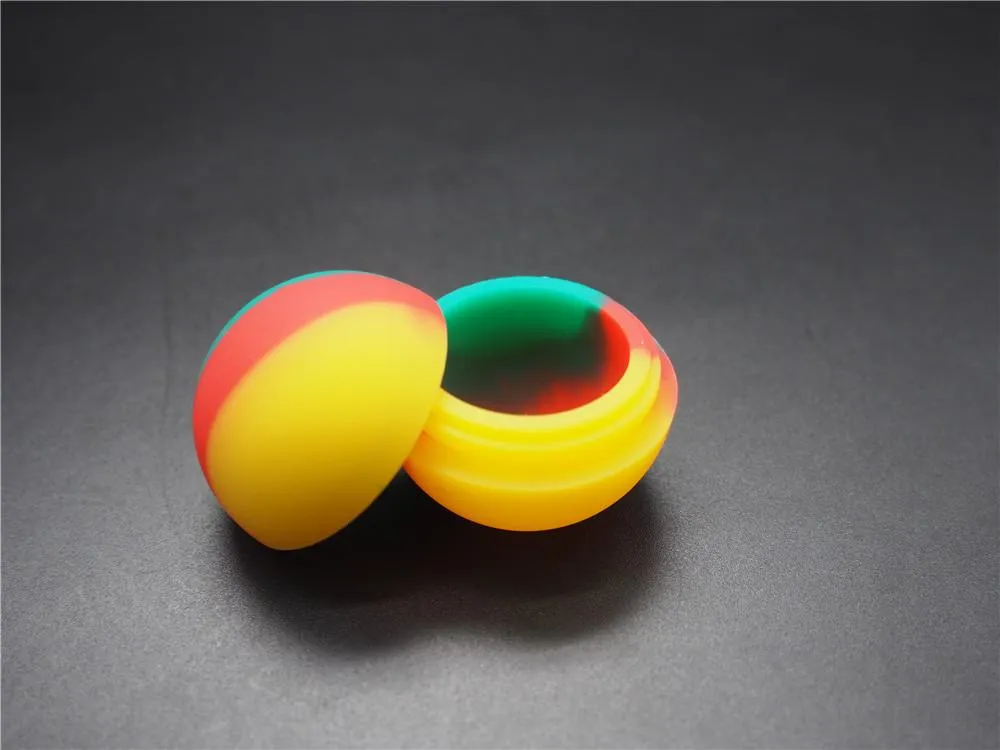 Sample- Colorful Non-stick Silicone Ball Container For Wax Bho Oil Butane Vaporizer Silicon Jars Dab Wax Container