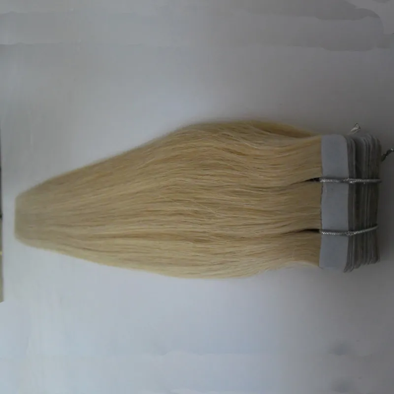 Лента наращивание волос 100 г 40 шт. / Лот Блондинка Бразильская Девушка REMY Skin Weft Лента Клей Наращивание Волос Продукты Лента Удлинение Волос