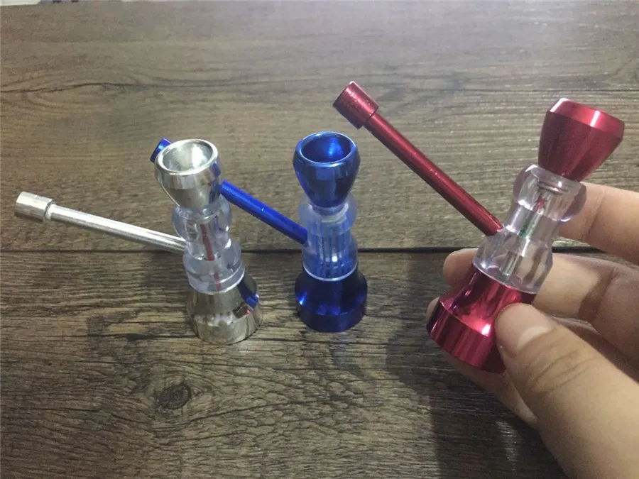 fashion Mini metal Protable Aluminum Hoohak smoking water pipes for herb tobacco smoking pipes Cheap bongs 