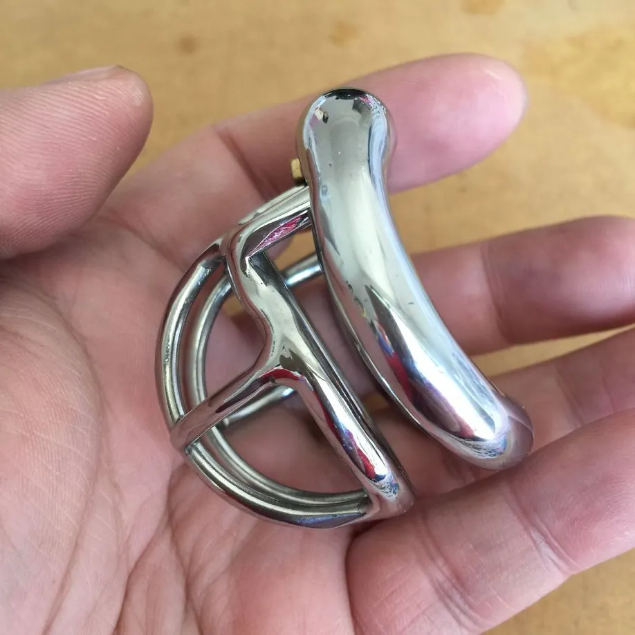 Curve Snap Ring Design Male Super Small Stainless Steel Cock Cage Penis Ring Belt Device Adult BDSM Products Sex Toy S0522911077