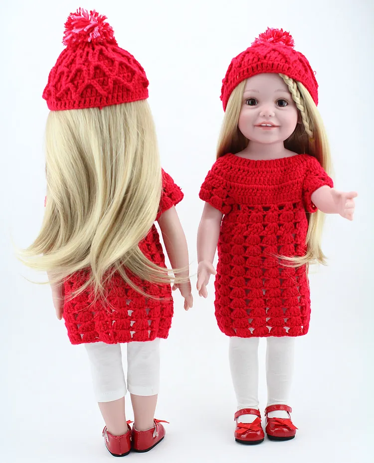 Ouro longo cabelo reto menina dolls 18 '' americano renascido completo feita artesanal bebê recém-nascido brinquedos meninas suaves presente