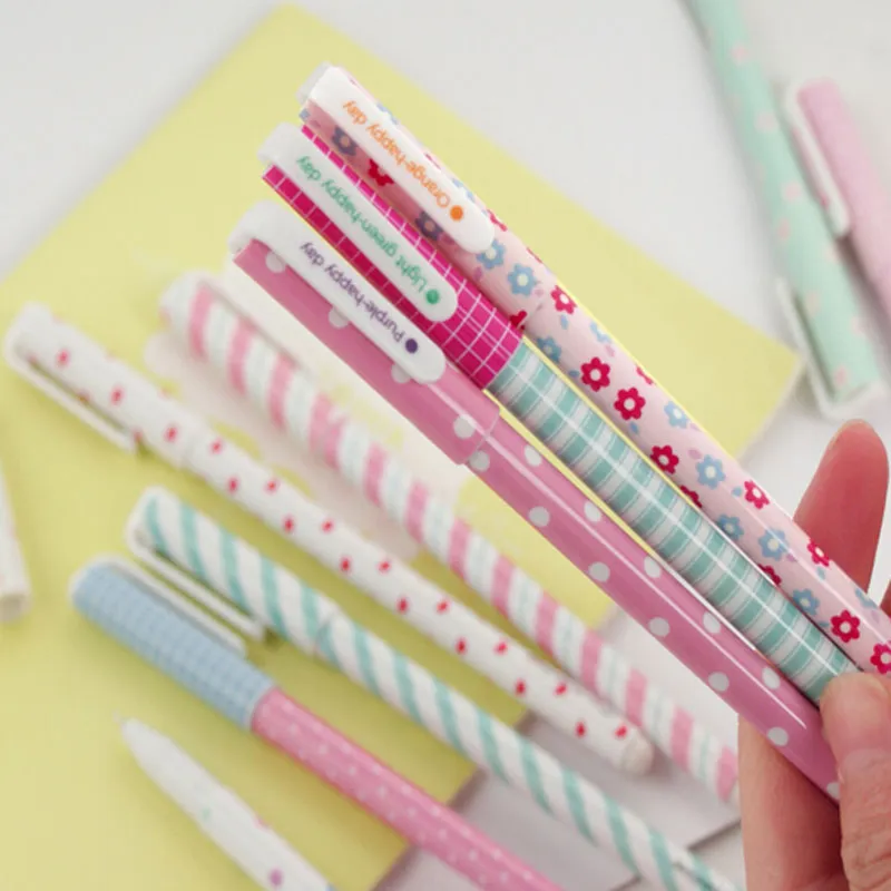 Color Gel Pen Kawaii Stationery Korean Flower Canetas Escolar Papelaria Gift Office Material School Supplies