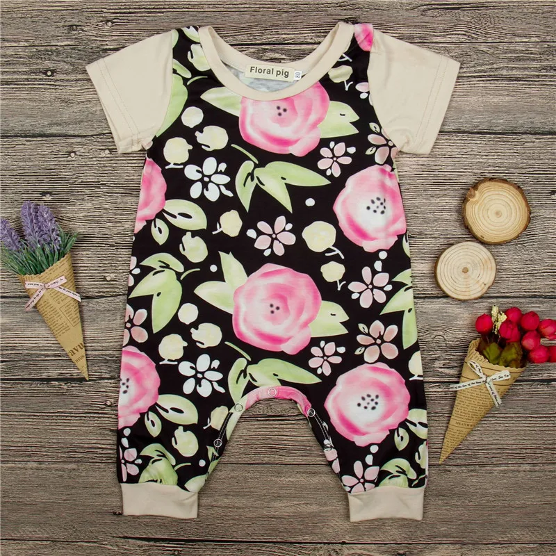 Bébé fille barboteuses coton nouveau-né bébé vêtements enfants fille barboteuse florale infantile filles combinaison enfants vêtements une pièce tenues bébé Onesies